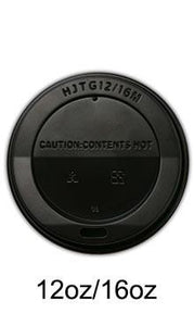 Coffee Cup Lid 12OZ/16OZ - Style 1 - Black (1000 pcs/carton)