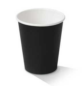 08OZ Single Wall Coffee Cups - Black with Australian made logo (1000 pcs/carton)
